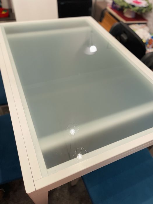 Mesa de jantar em vidro extensivel + 6 cadeiras