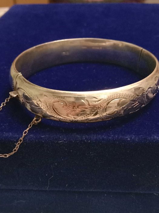 Серебряный браслет Thomas Sabo жемчуг обсидиан серебро винтаж