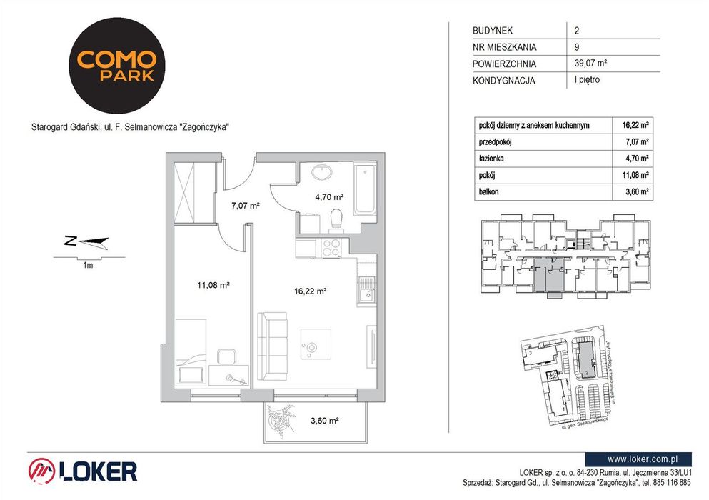 Mieszkanie - 39,07 m2 | Starogard Gdański