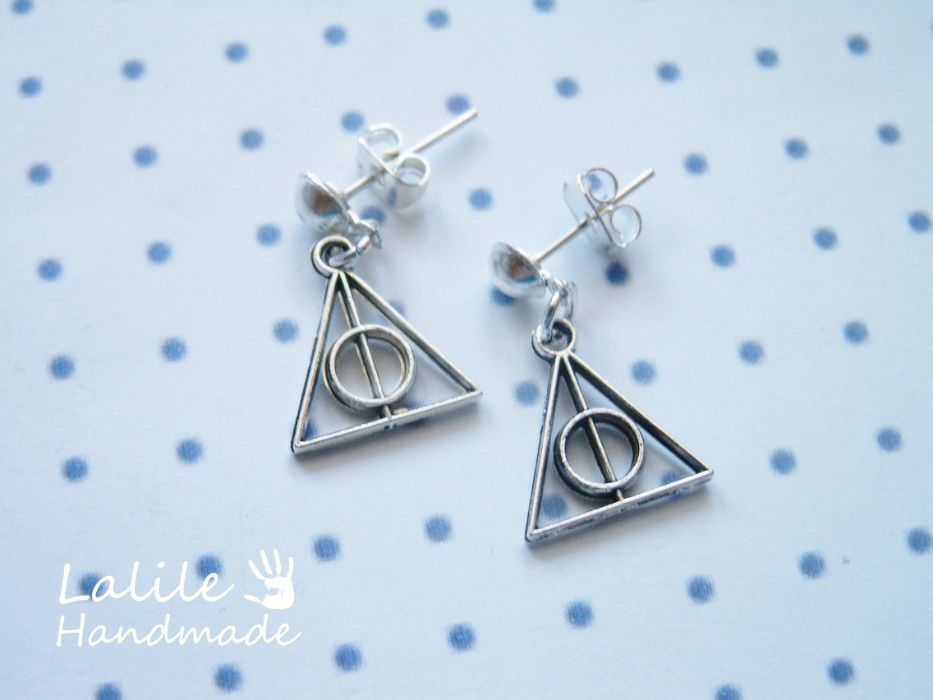 Kolczyki Insygnia śmierci Harry Potter Małe srebrne kolczyki