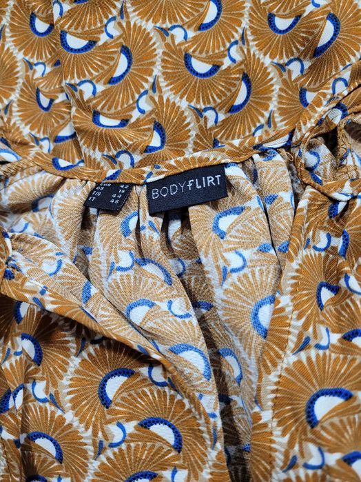 Nowa sukienka 42,XL ciemno miodowa wzór BonPrix Bodyflirt BPC