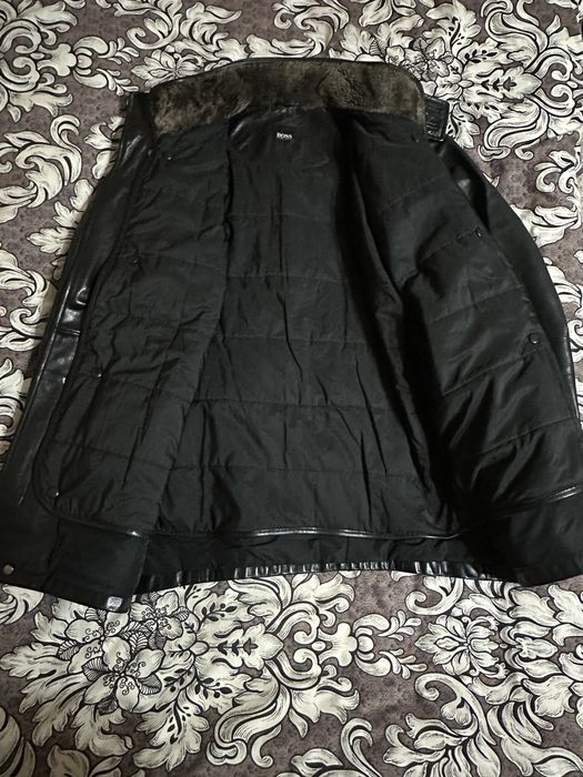 Куртка шкіряна Hugo Boss, куртка кожа, куртка чоловіча, куртка на зиму