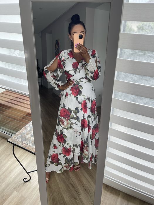 Piękna maxi długa sukienka w kwiaty XXL Loudress #pieknasukienka