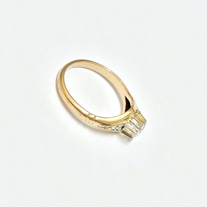 Złoty pierścionek 14K BRYLANTY 0.50ct VVS2/E r.10