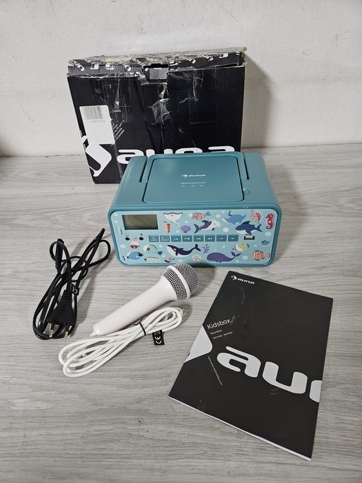 Auna Kids Box – boombox dla dzieci z mikrofonem, Bluetooth, USB i CD
