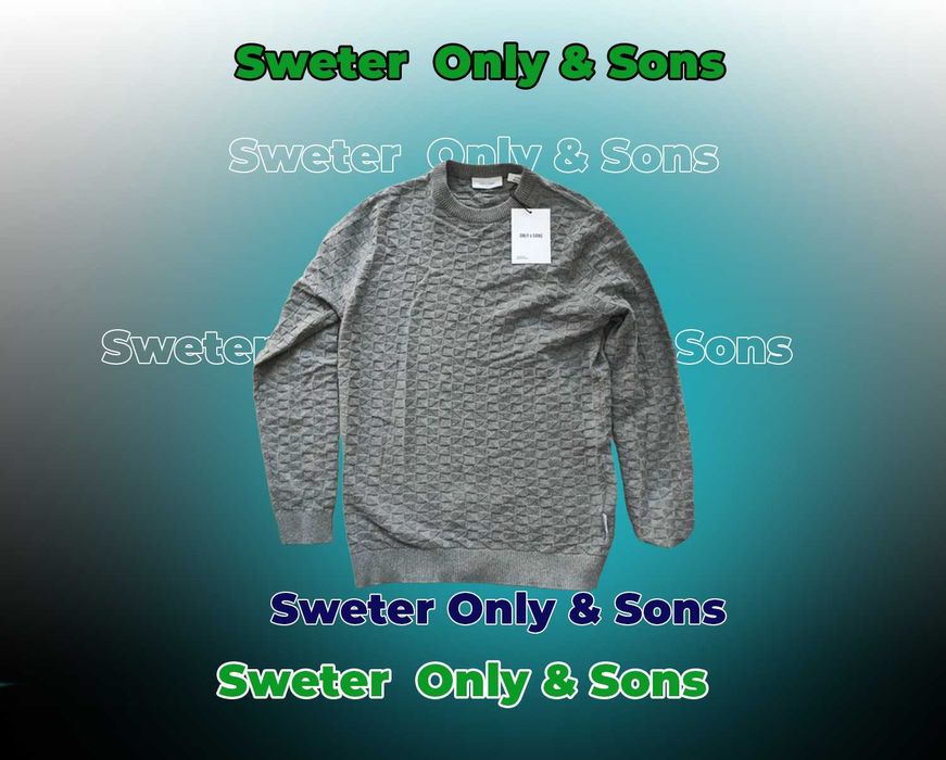 Sweter elegancki w kratke hit okazja M Only & Sons