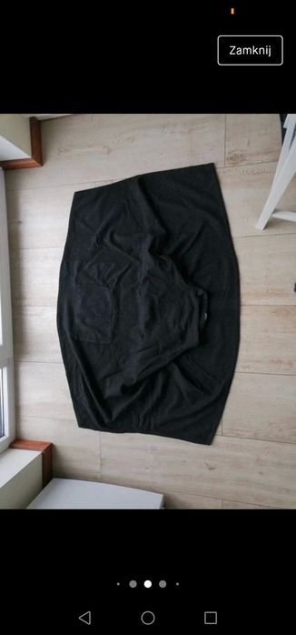 Wełniane czarne poncho