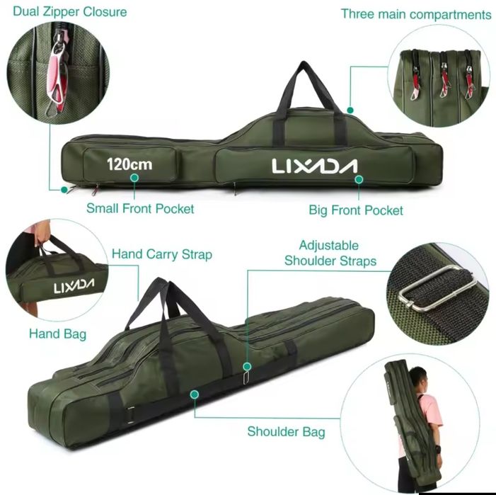 Saco de pesca cor verde tropa 150 cm nova!