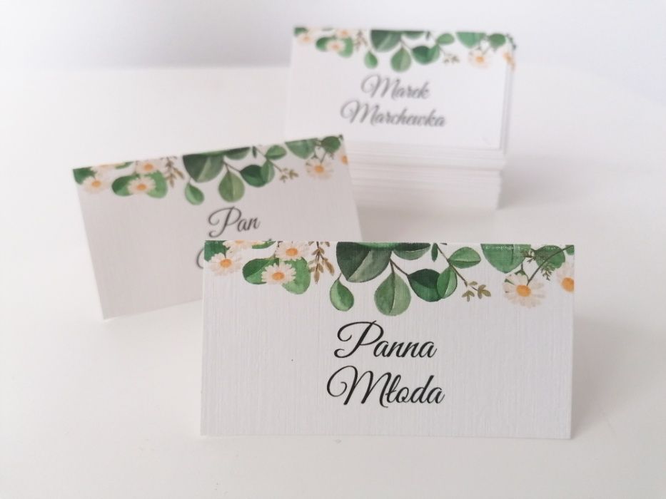 Winietki na stół weselny STOKROTKI