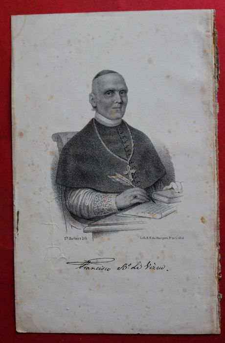 D. Francisco Alexandre Lobo, Bispo de Viseu, litografia de Santa Bárbara (Reserva GVS)