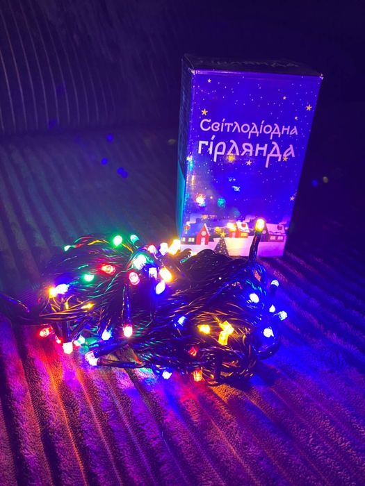 Гірлянда DL String 100Led 10м мульти/чорний 2,35мм лінійна IP65