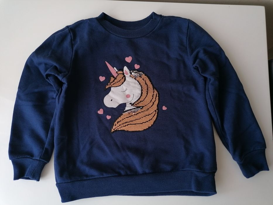 Bluza z cekinami jednorożec dla dziewczynki sinsay 122