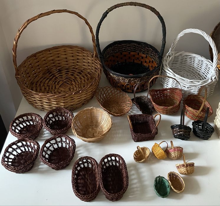 Cestos vime e palha vários tamanhos