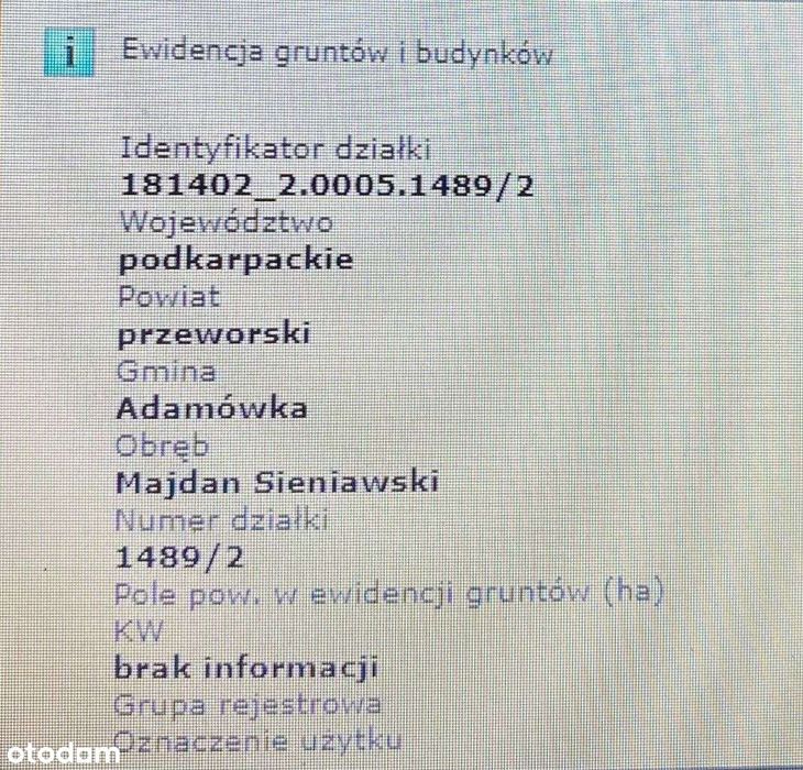 Dzialki Majdan Sieniawski