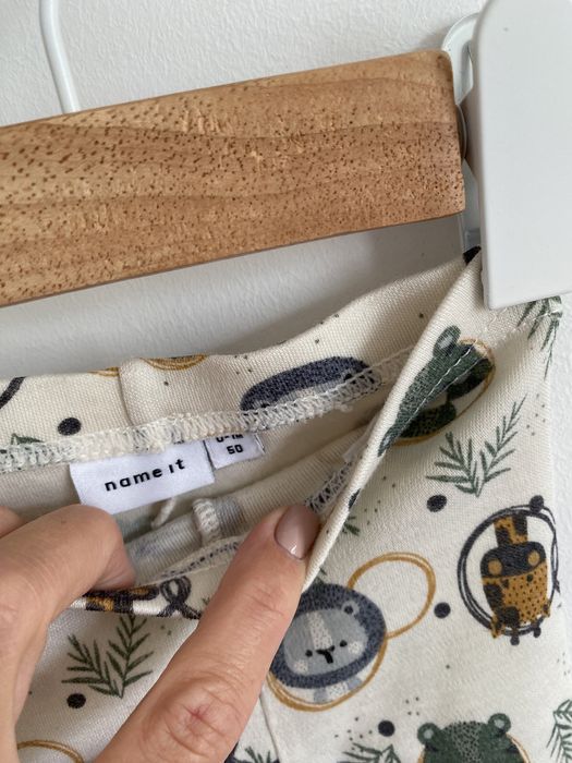 Legginsy name it 50/56 wełna merino zwierzątka