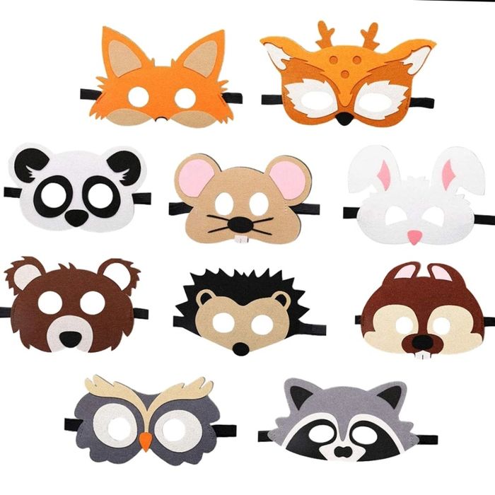 Набір з 10 масок з фетру (Лісові тваринки, Щенячий патруль) Paw patrol