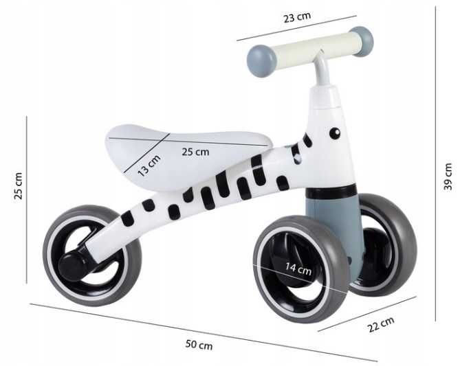Rowerek biegowy jeździk chodzik mini rower "Zebra" Ecotoys Radomsko
