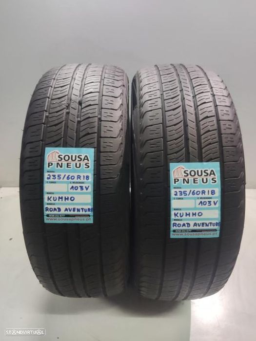 2 pneus semi novos 235-60r18 kumho - oferta dos portes