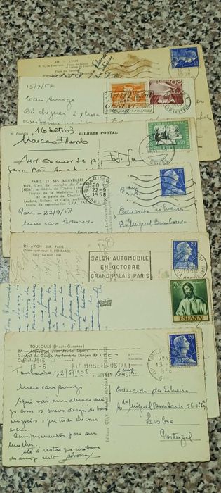 Lote de postais antigo escritos
