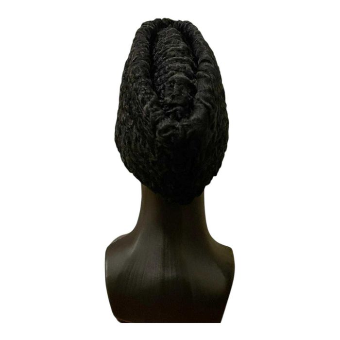 Boné Karakul feito à mão, chapéu de inverno para diplomata (black)