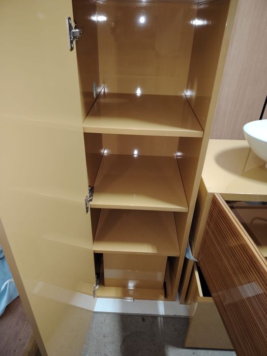 Conjunto de Móveis de Casa de Banho Moderno + Lavatório + Coluna
