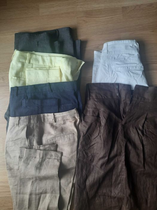 4 pary 100 % lnianych spodni rozmiar 36 wszystkie 4 łącznie za 140 zł