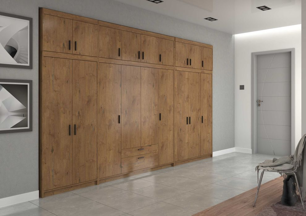 Duża Szafa Garderoba 400cm Nadstawki Biała / SONOMA / LEFKAS