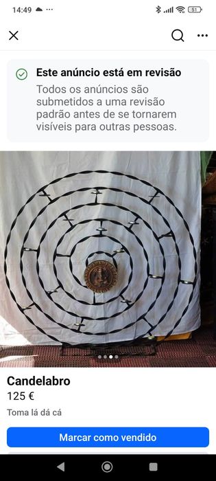 Candelabro em ferro forjado 113x109cm