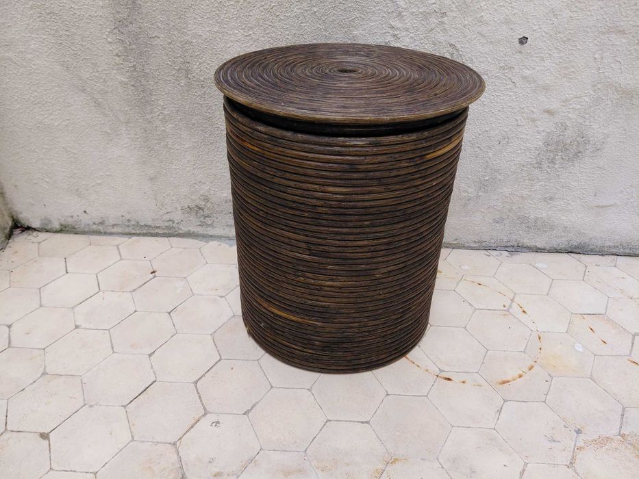 Cesto em Bambu com Tampa para Roupa suja ou Brinquedos