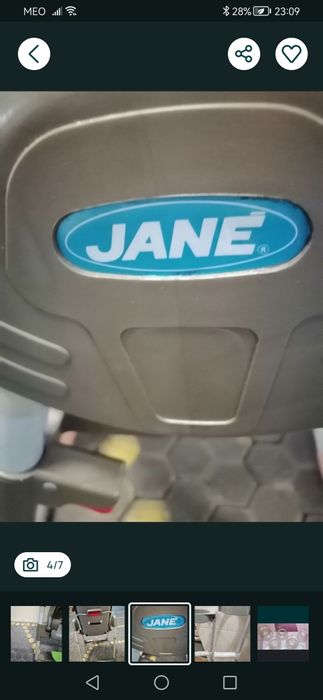 Cadeira de refeição de criança Jané+canadianas +globos antigos
Canadia