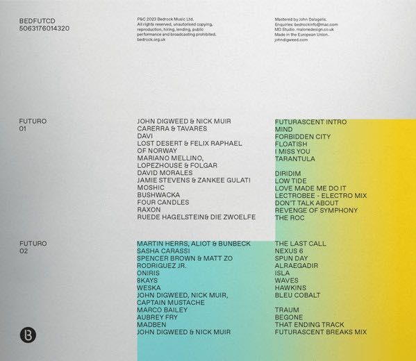 John Digweed ‎– Bedrock Futuro. 2 × CD, Comp, Ltd Edi. Numb, Signed