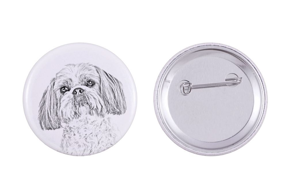 Shih Tzu przypinka z psem duża Art-Dog