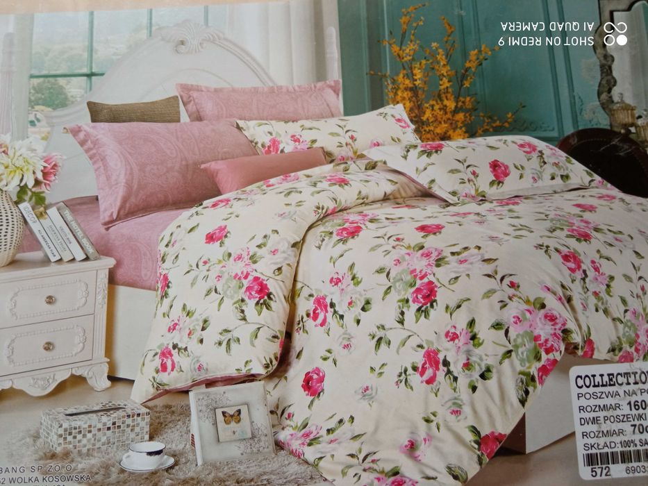 Collection World komplet pościeli 160x200 cm satyna b shabby chic róże
