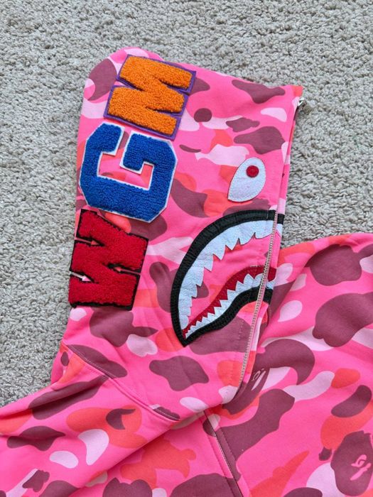 Зип худи Bape Shark Pink