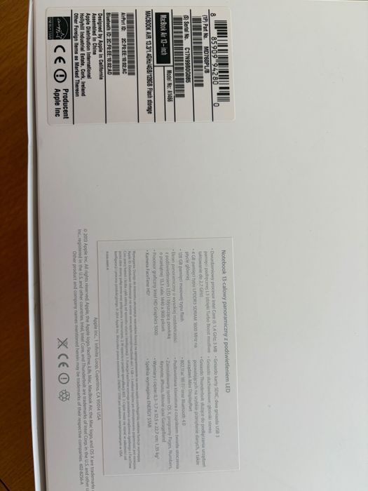 MacBook Air 13,3 cala, Intel Core i5 1,4 GHz/4GB/128GB