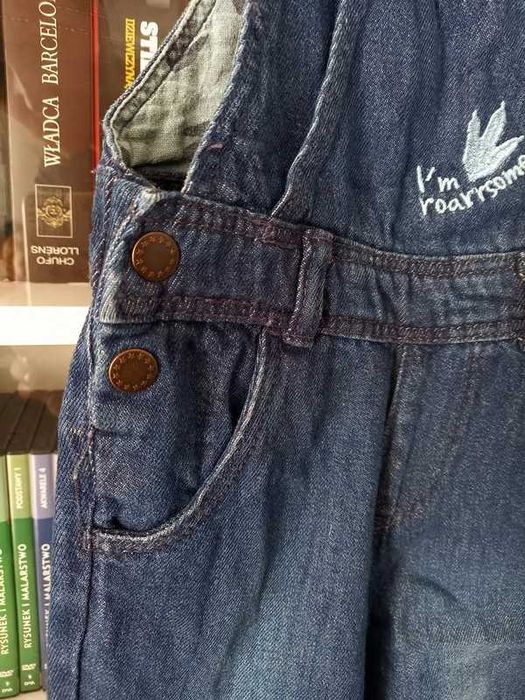 Ogrodniczki jeansowe, rozmiar 80