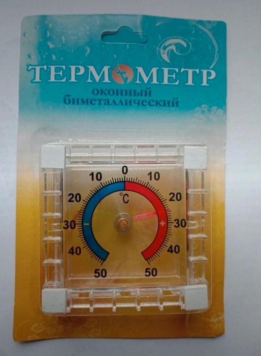 Samoprzylepny termometr zewnętrzny na okno zaokienny kwadratowy