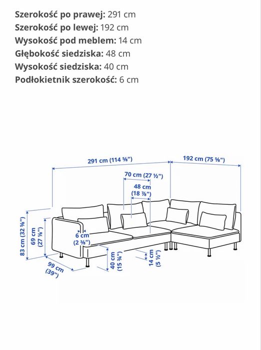 Kanapa narożnik sofa narożna ikea soderhamn