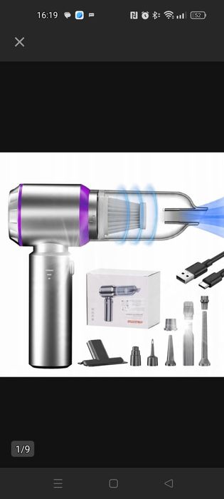 Odkurzacz samochodowy ręczny mały bezprzewodowy 120W DO AUTA USB