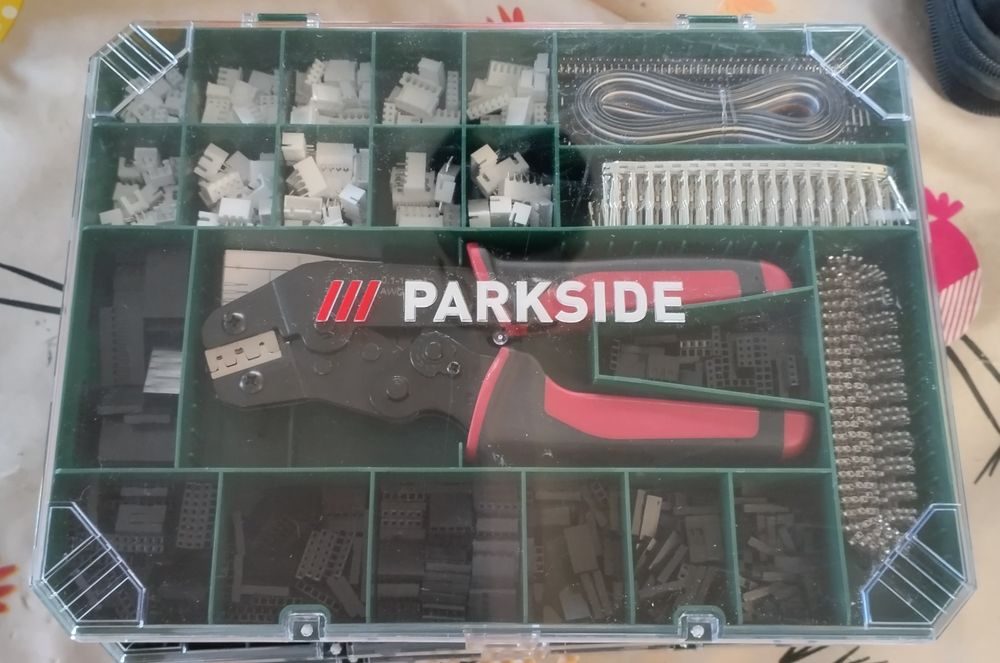 Conjunto com alicate de cravar com acessórios Parkside