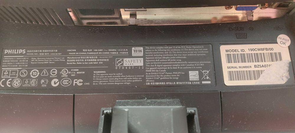 Монітор 19 "Philips 190CW8Fb широкоформатний