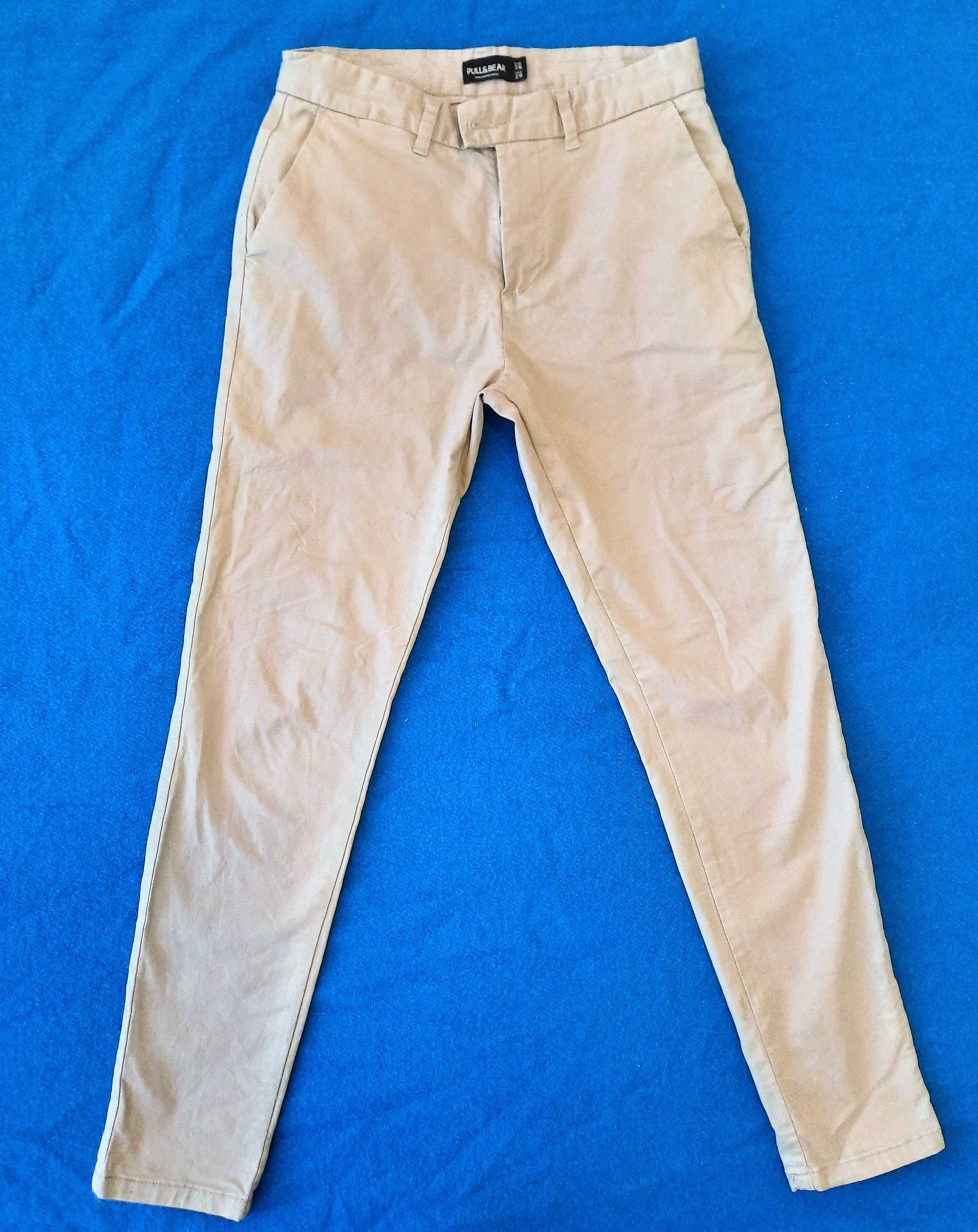 Calcas bege pull cheap and bear