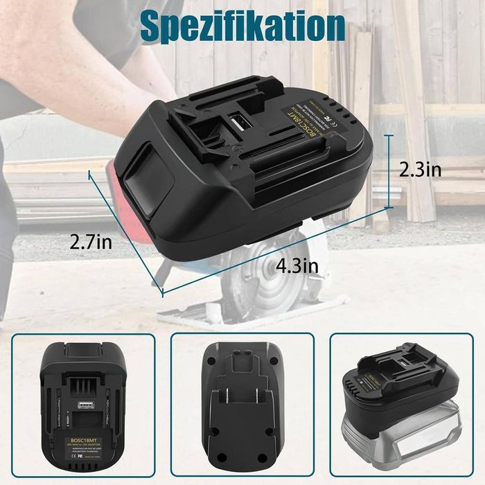 Адаптер-перехідник Bosch PBA 18V  на інструмент Makita 18V LXT (BOSC18MT)