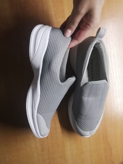 Женские лёгкие серые кроссовки мокасины кеды 35.5-36 р.