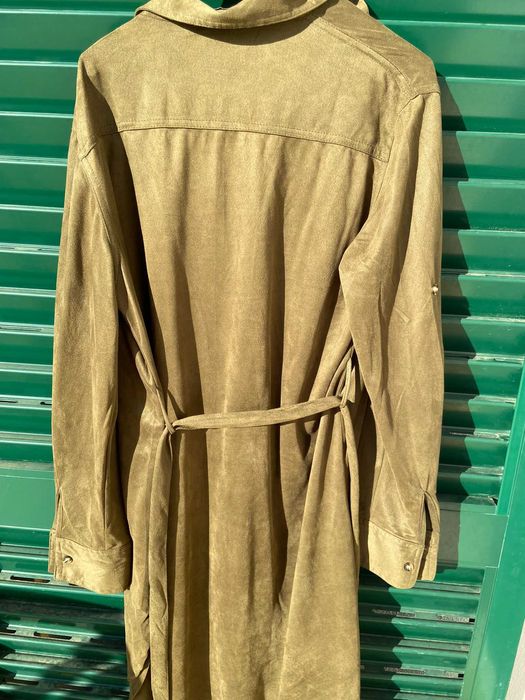 casaco longo verde seco