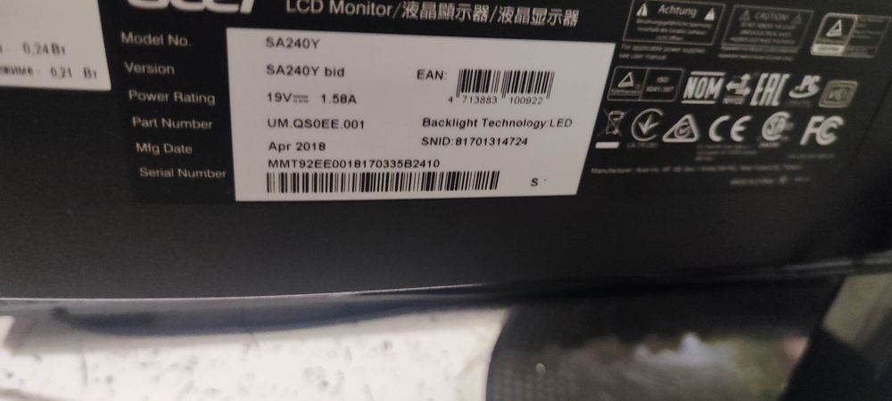Продам монітор Acer SA240Y