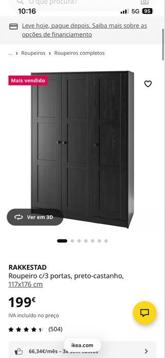 Roupeiros IKEA RAKKESTAD (2 + 3 portas)