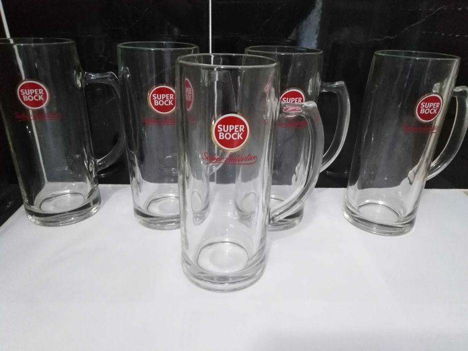 Canecas de Cerveja Super Bock 0,5 lt + 1 Copo 20 cl.