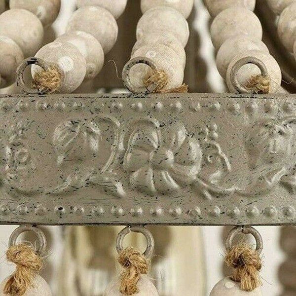 Newrays Retro Loft Vintage Rustykalne okrągłe drewniane perły lampa wi