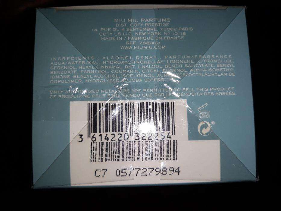 Perfume miu miu 30ml